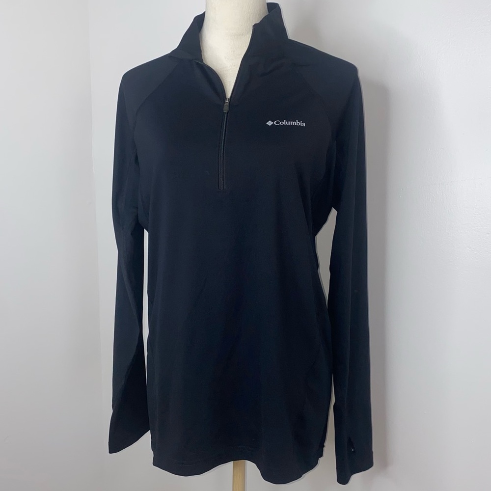 Columbia 1/4 zip long sleeve Omni-shield athletic top size L black